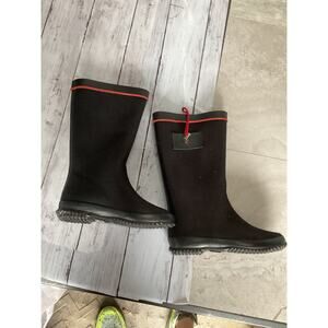 Henry Ferrera K-Oxford Girls Black Slip On Rain Boots
